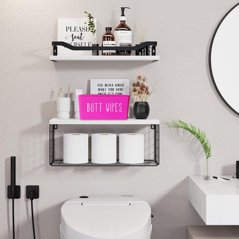 Moorfowl Butt Wipes Dispenser for Bathroom  Upgrade Size(8.2L x 4.9W x 3.9H inches)  Large Capacity Flushable Wipes Holder Container for Restroom - Image 4